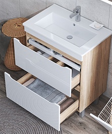 Vigo Мебель для ванной Grani 600-0-2 белая/дуб сонома – фотография-7